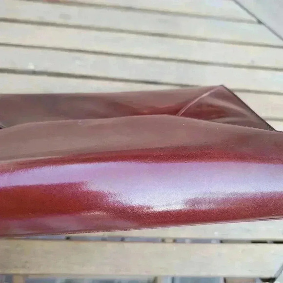 Nine West red genuine patent leather vintage envelop clutch handbag made in Ita… - Picture 3 of 7